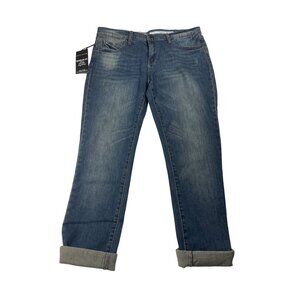 DKNY Jeans size 8 Regular Fit Mid Rise Rolled Ankle Cropped Boyfriend Denim Pant